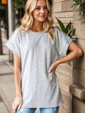New Heimish Light Tan Dolman Sleeve Ribbed5 Top